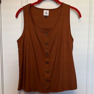 CAbi Brown Button-Front Tank Top